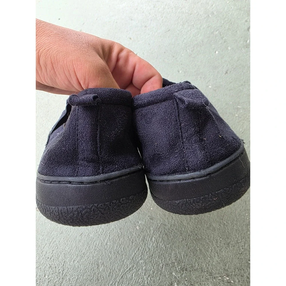 Dearfoams‎ Cozy Comfort Mens Slippers Navy Blue Microsuede Loafers Size L 11-12